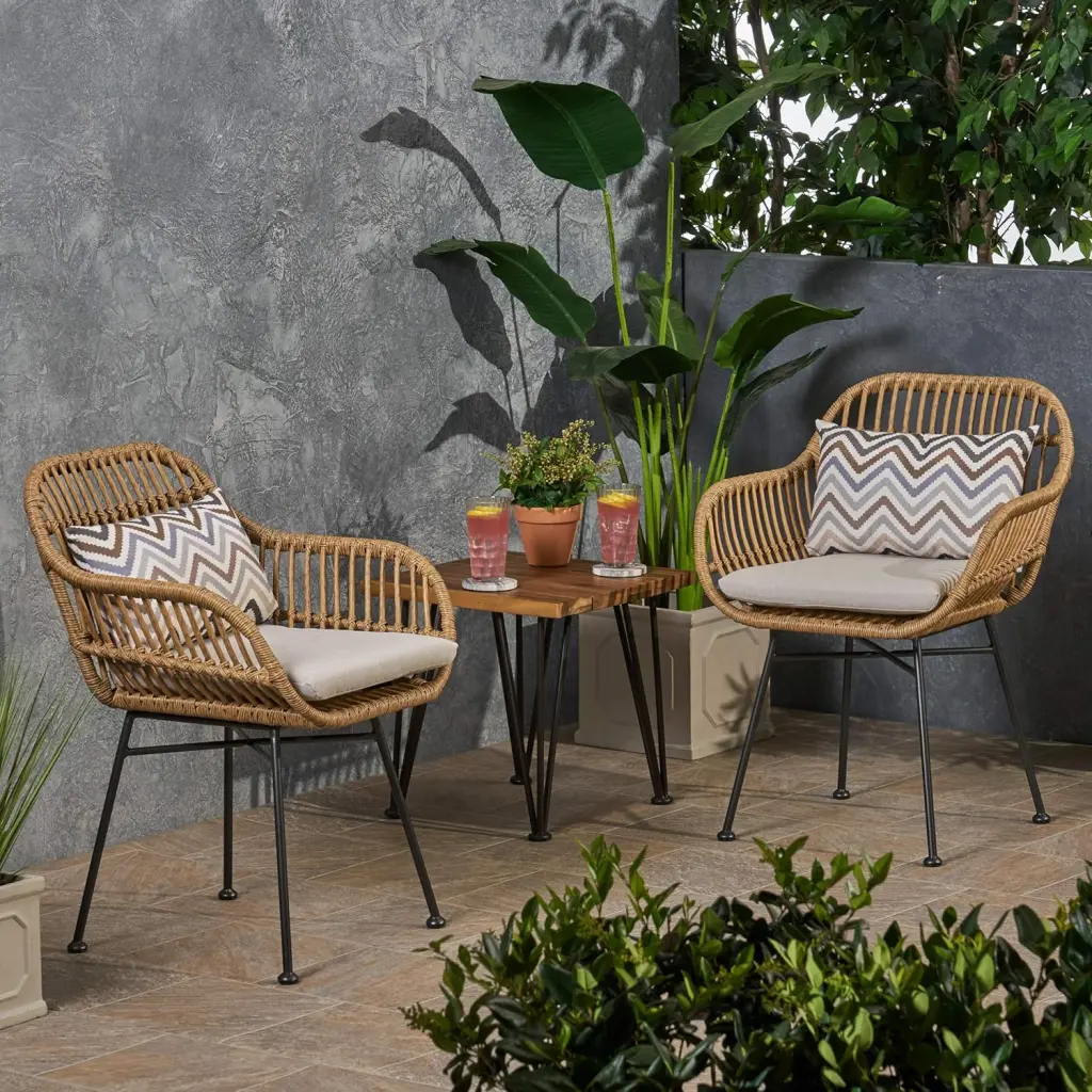 Orlando Chairs Brown Beige Iron Plastic Indoor Outdoor Use canada-n830