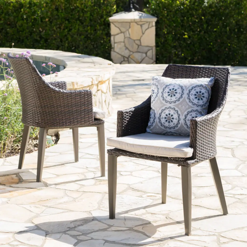 Hillhurst Chair Brown Rattan Water Resistant Set 2 nh-cloudhouse