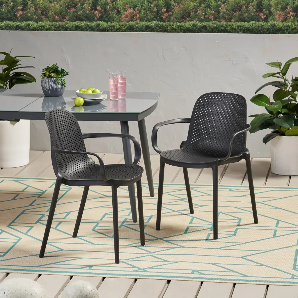 Gardenia Chair Black Polypropylene Outdoor Indoor Modern Seating nh-ihave