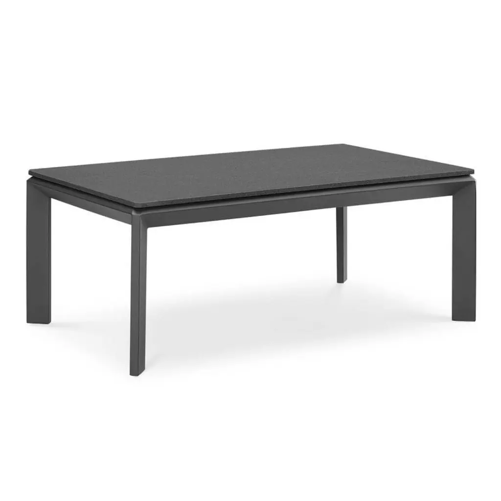 Afuera Living Modern Powder-Coated Aluminum Outdoor Coffee Table Gray