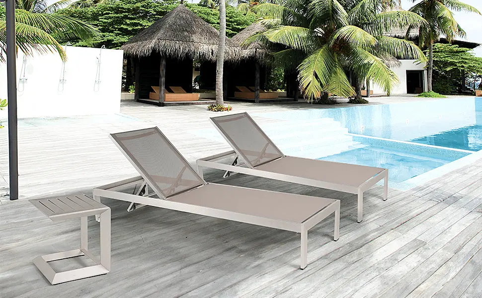 Modern Design All Metal Outdoor Coffee Table Lounge Set golden art