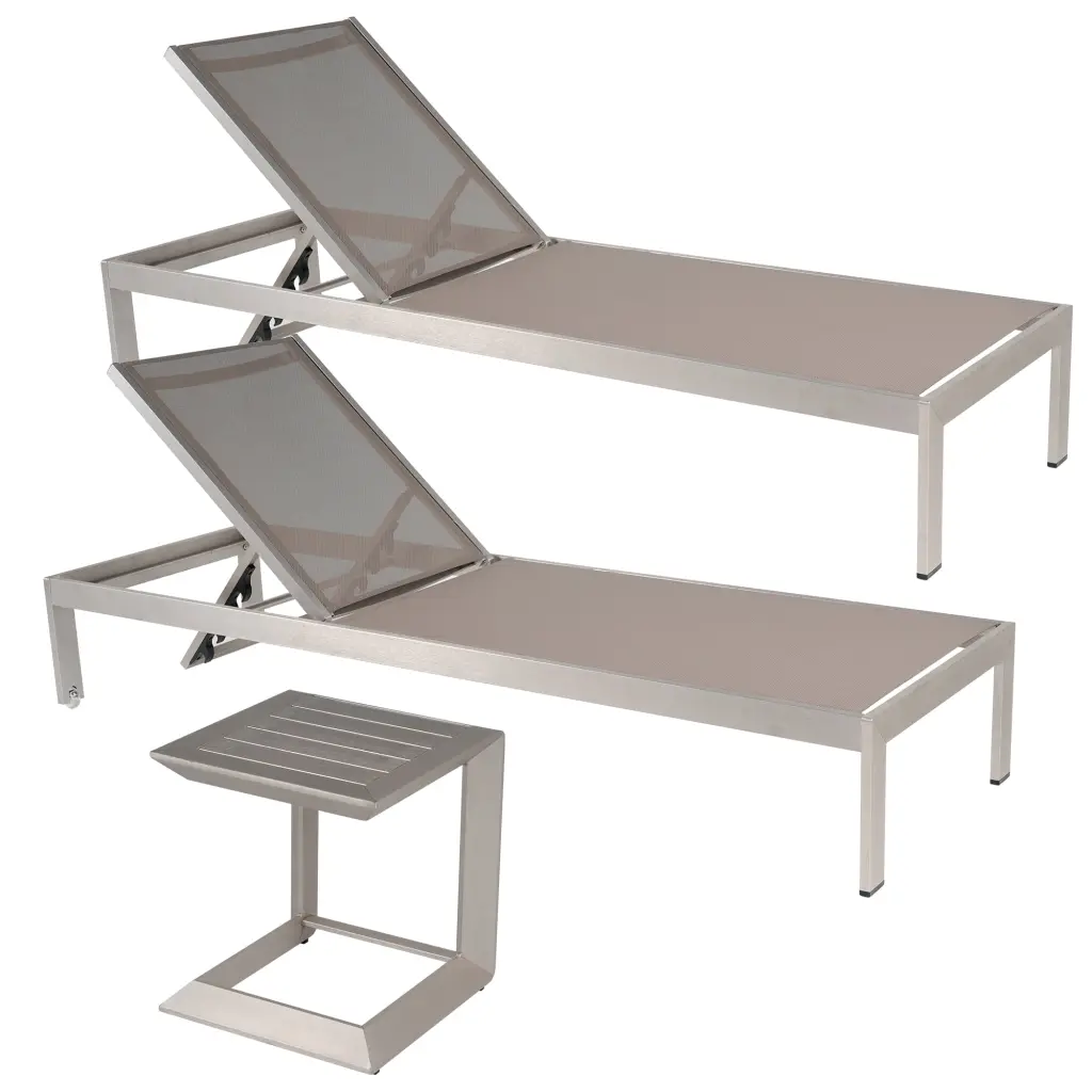 Modern Design All Aluminum Outdoor Coffee Table and Lounge Set Jamini