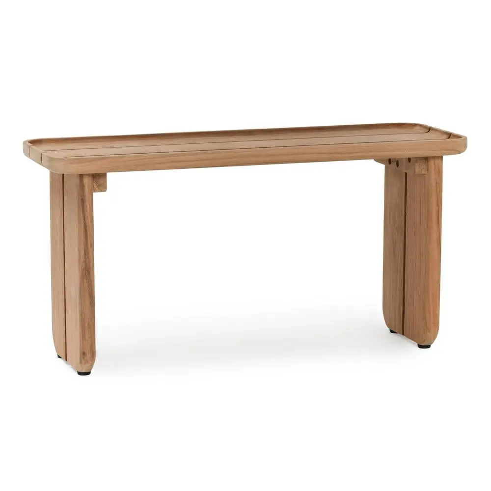 Kosas Home Hudson 31 Inch Teak Wood Outdoor Coffee Table Natural Tone