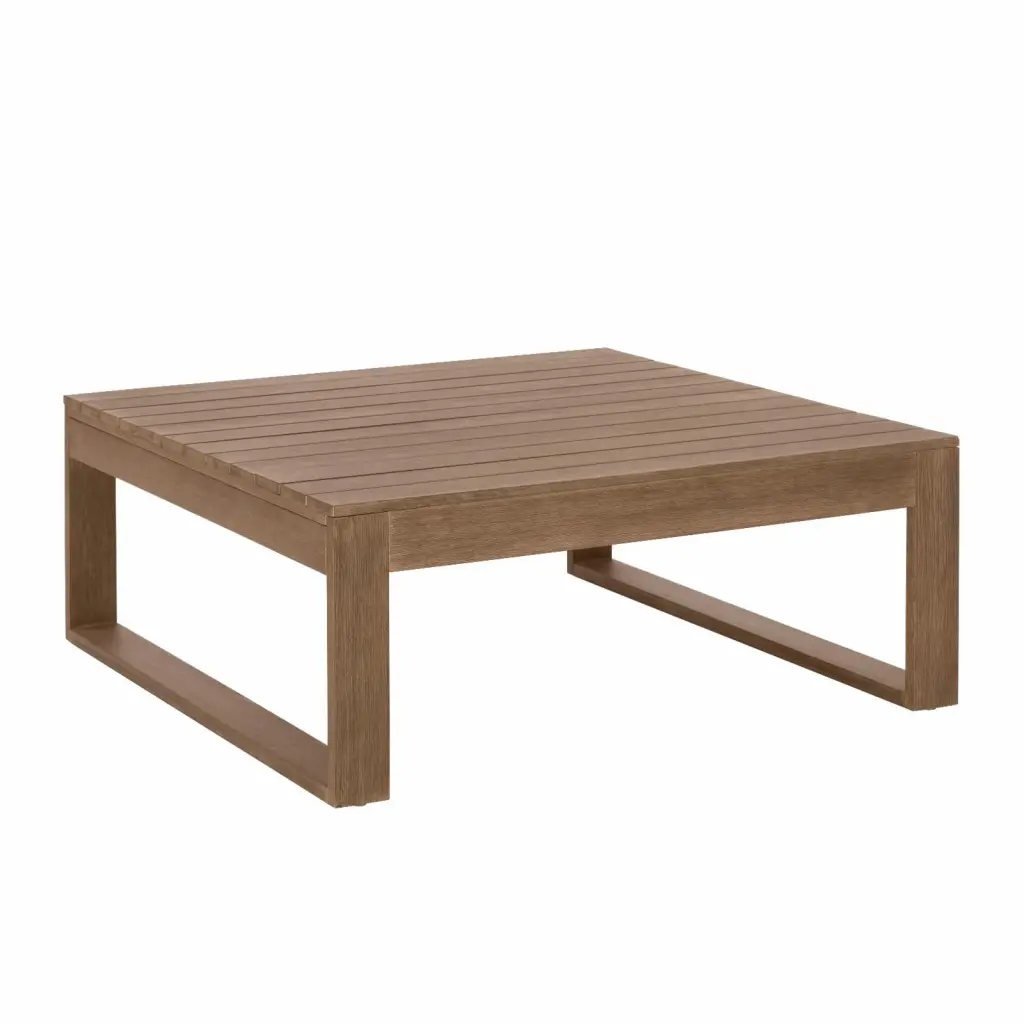 Linon Silas Outdoor Coffee Table Natural Weather-Resistant Patio Furniture
