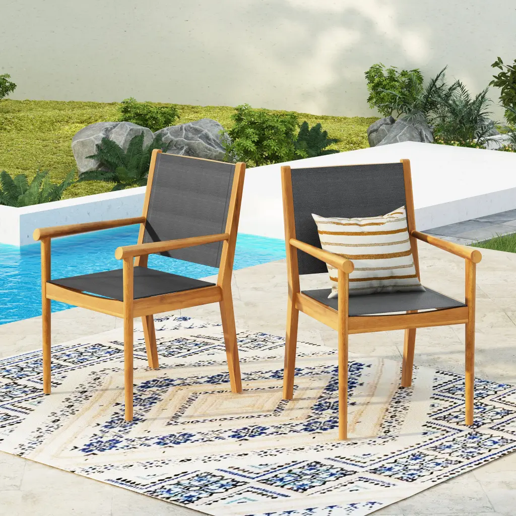 Cordoba KD Dining Chair No Teak Modern 2 Person Seating Garden or Outdoor nh-cloudhouse