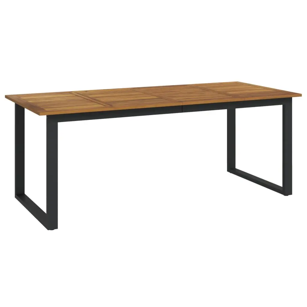 Extra Large Solid Acacia Wood Patio Table U-shaped Legs 78.7x35.4x29.5 Inches
