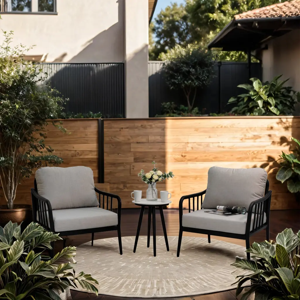 3 Piece Outdoor Light Metal Patio Chaise Lounge Set 2 Chaise 1 End Table rnb