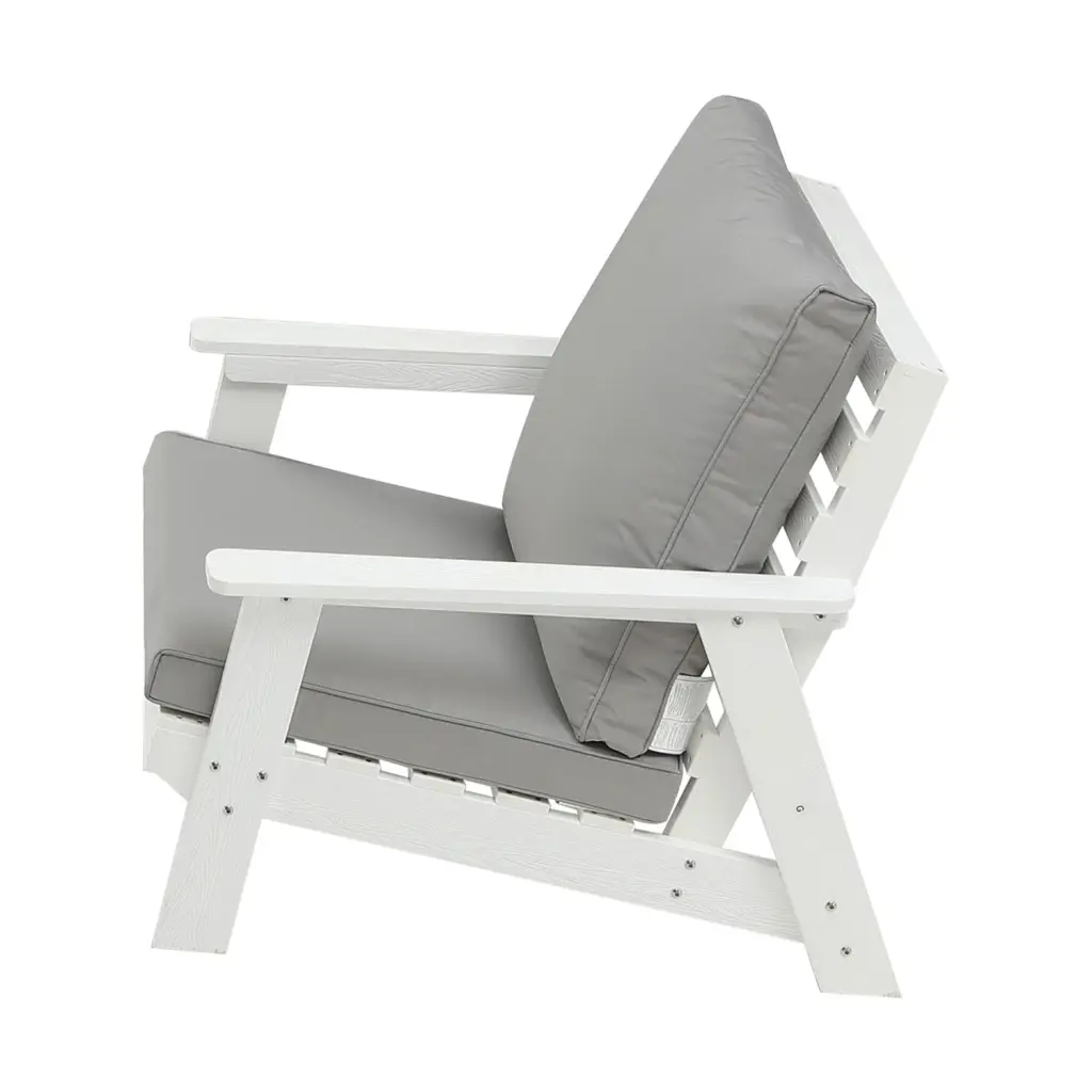 Hips All Weather Outdoor Single Sofa Cushion White Grey HD justone outdoor -premium-