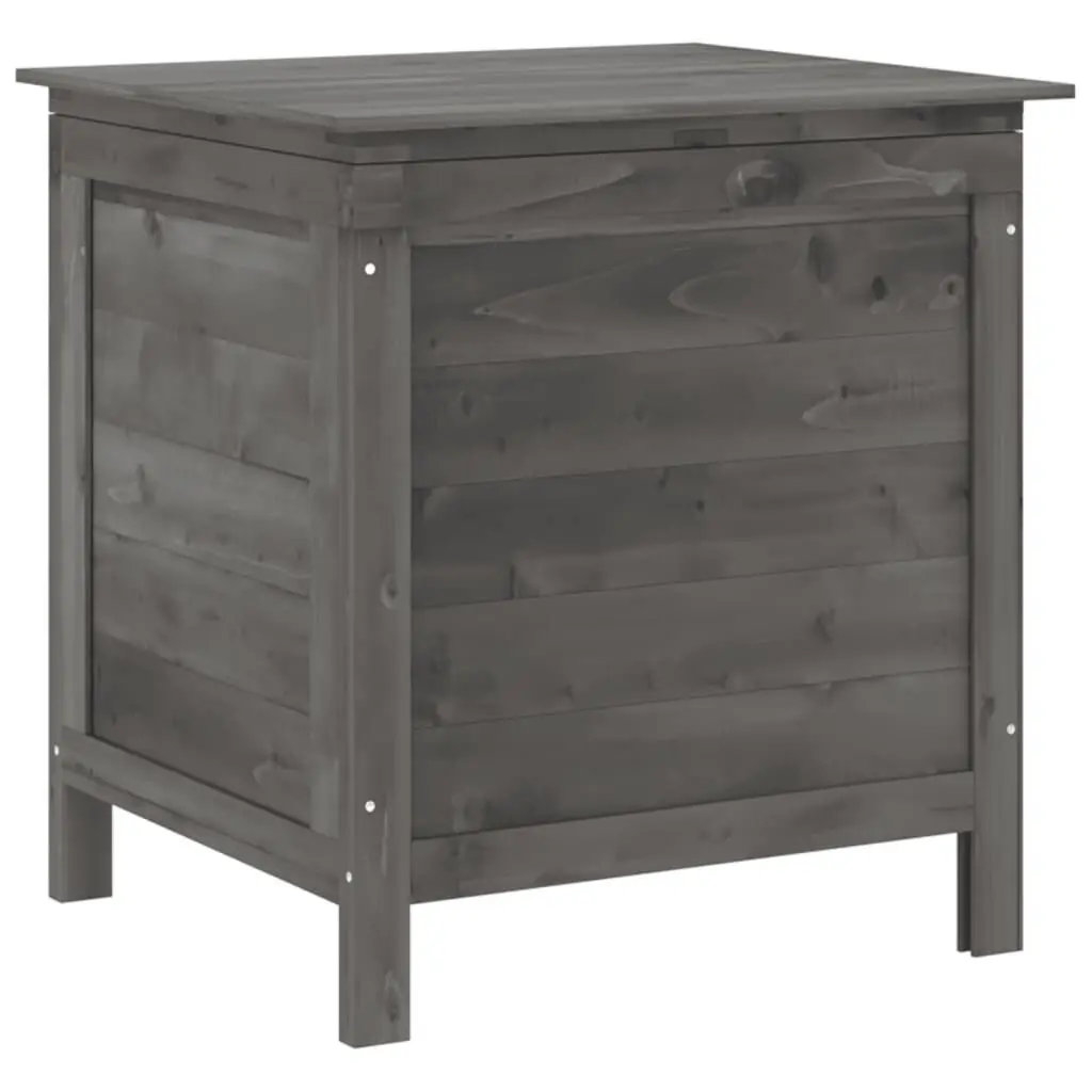 Patio Storage Box Anthracite Solid Wood Fir 19.7x19.3x22.2 Inches