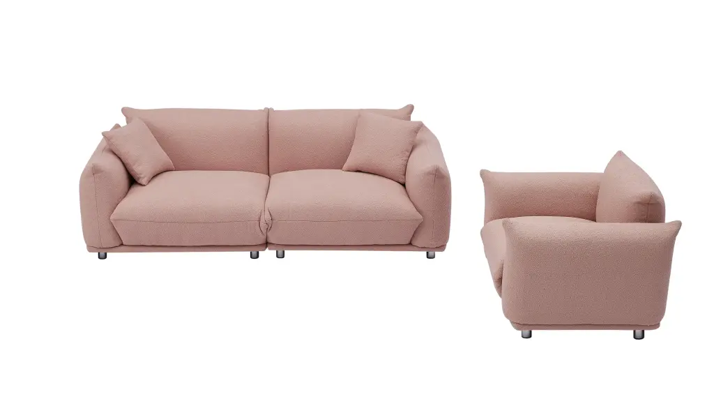 3 1 Oversized Loveseat Sherpa Sofa Metallic Legs Living Room Furniture jsc furniture
