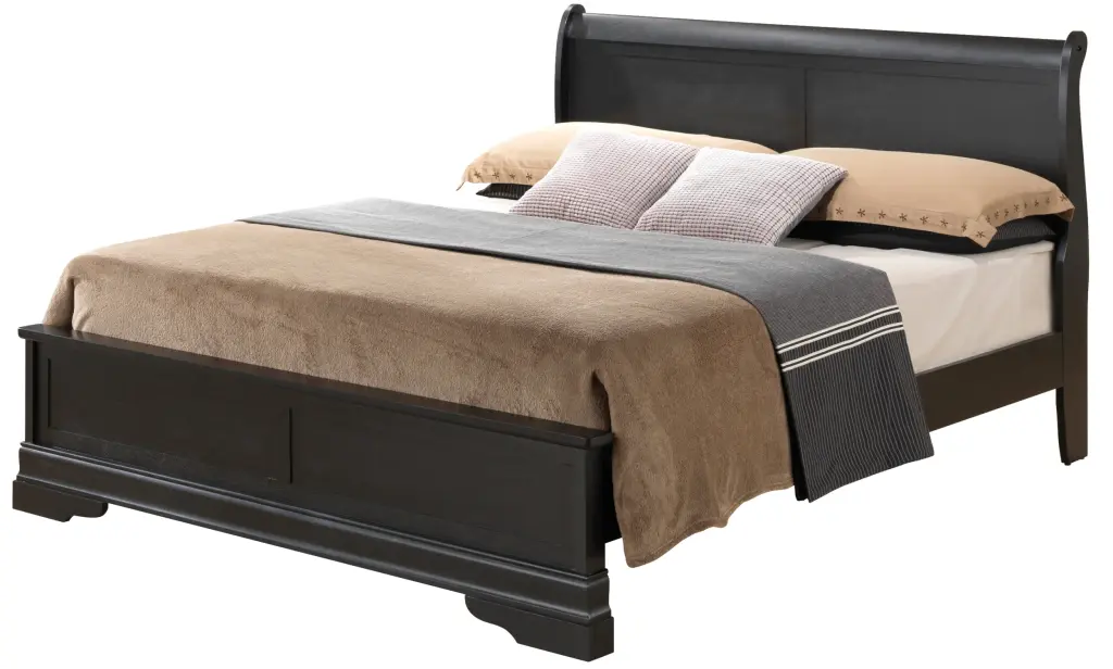 Louis Phillipe G3150E QB3 Queen Bed Black Particle Board glory furniture