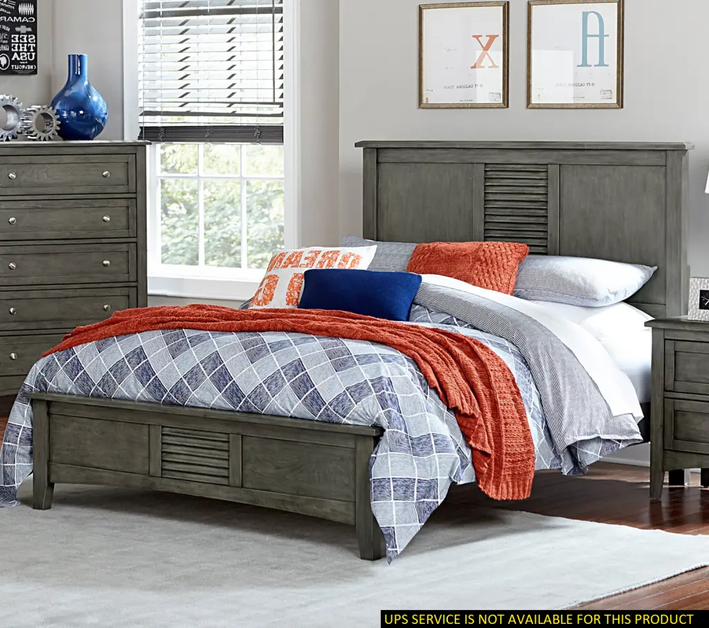 Transitional Style Cool Gray Finish 1Pc Queen Dimensions Bed Birch Veneer Wood kanepe
