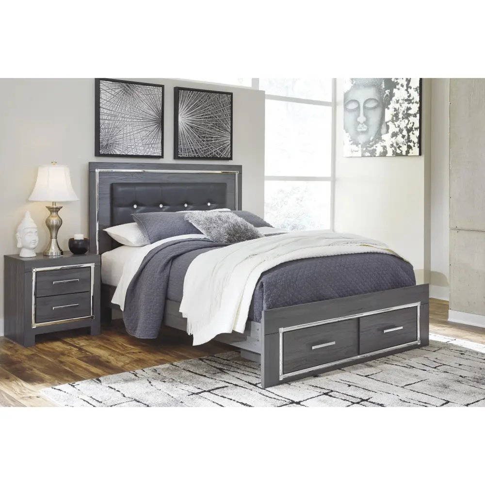 Diamond Modern Furniture Exclusive Design Lodanna Queen Upholstered Panel Bed Storage B214-57/B214-54S/B214-95/B100-13