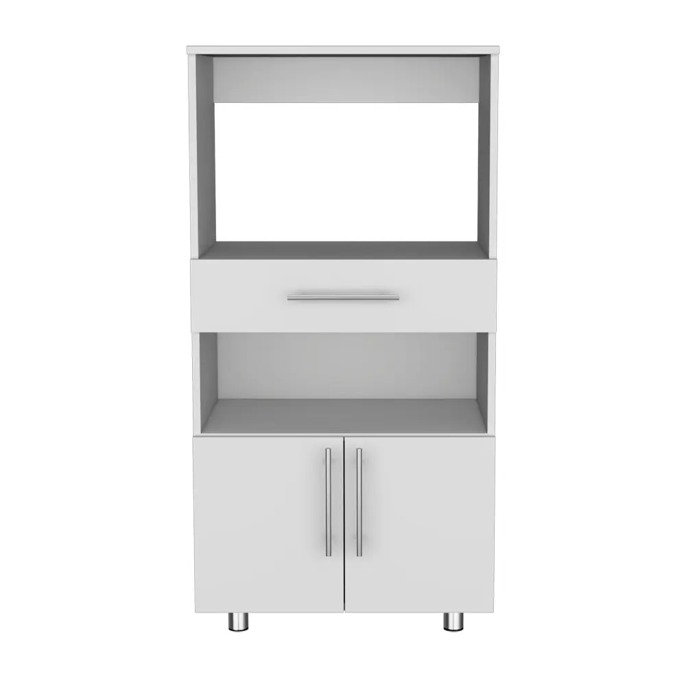 Kitchen Pantry Glenwood White Particle Board Engineered Wood Storage Cabinet treevol furniture