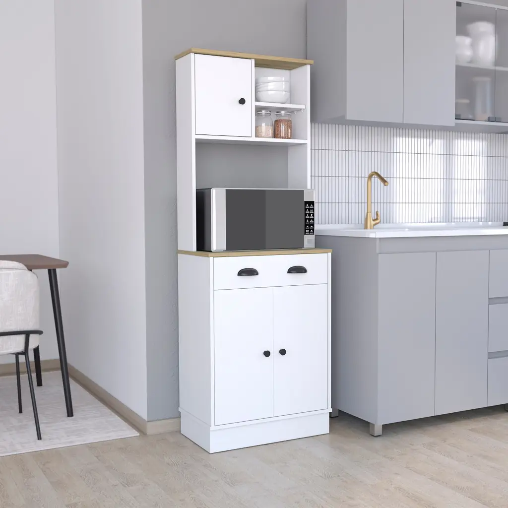 Albany Kitchen Pantry 3 Doors Cabinet And Drawer Freestanding Multifunctional tuhome