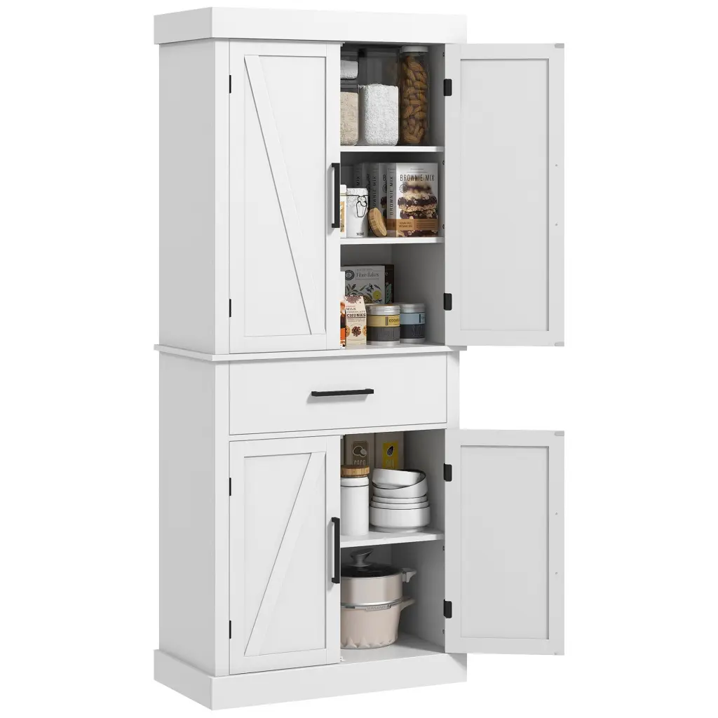 Homcom 72 Tall Kitchen Pantry Storage Cabinet Farmhouse Freestanding aosom business