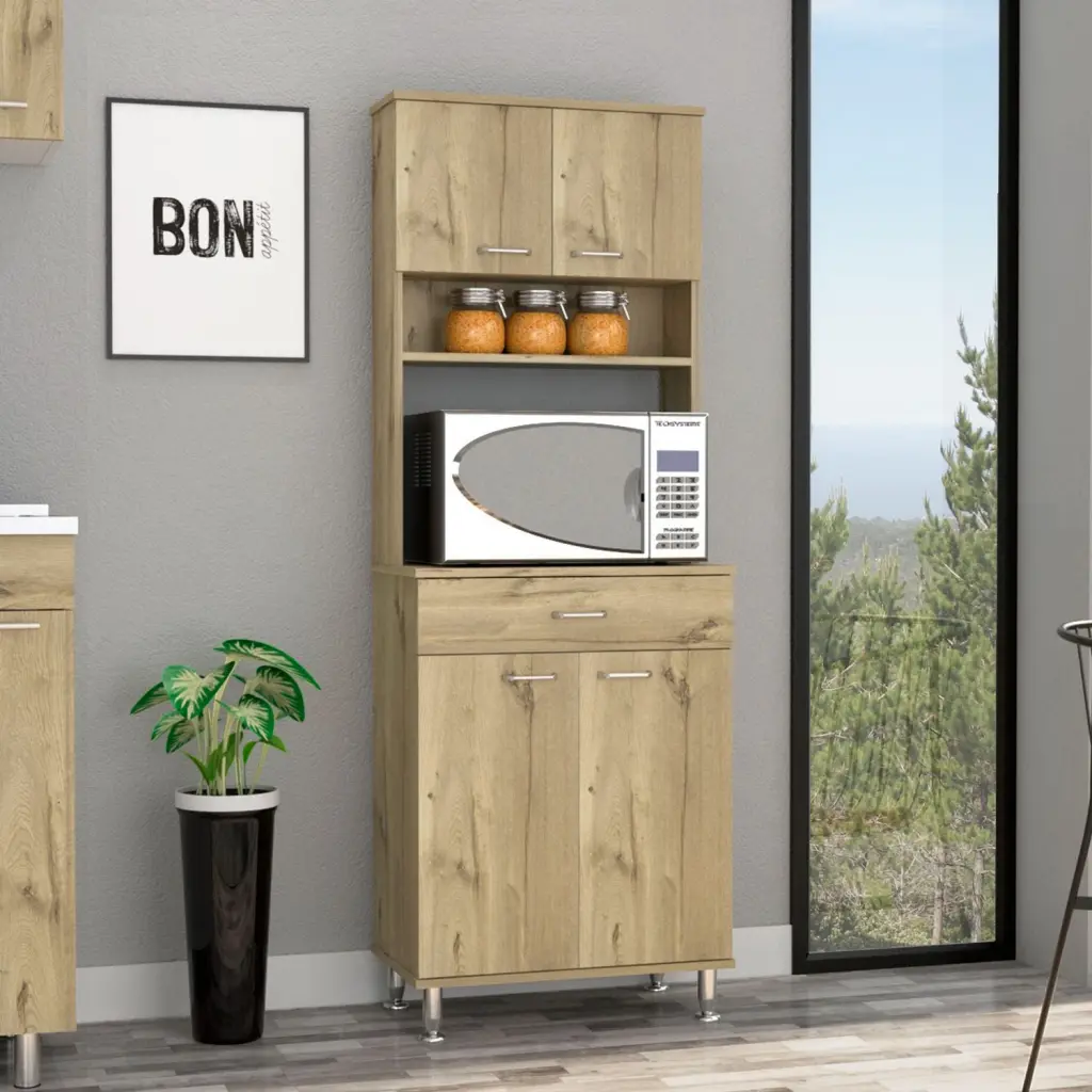 67 Inch Pantry Cabinet Four Doors One Drawer and Three Shelves depot e-shop