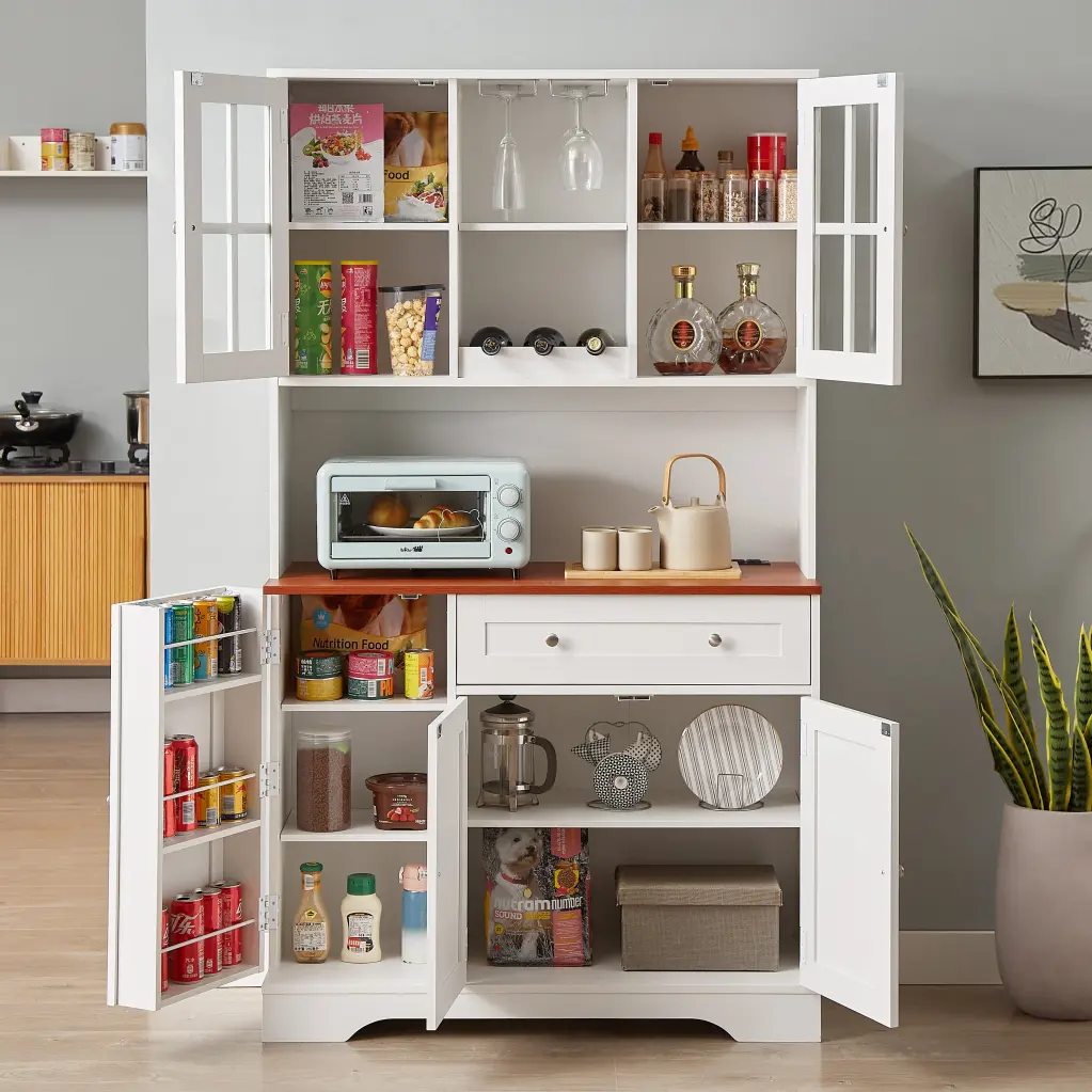 Kitchen Pantry Storage Cabinet Modern Buffet Cabinet Hutch jhx