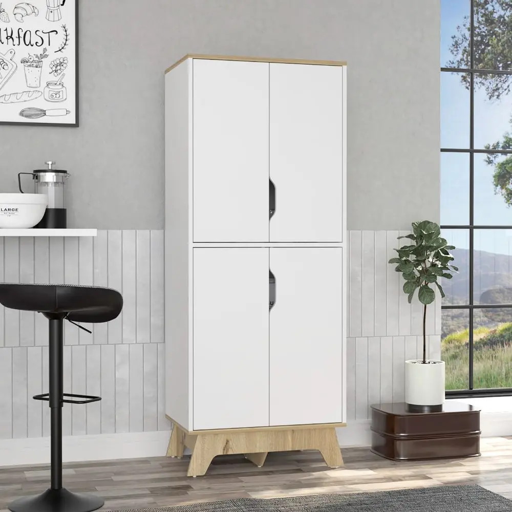 Pamplona Double Kitchen Pantry Double Door and Four Shelves Light Oak rta muebles colombia
