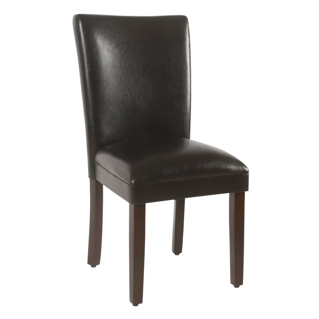 Upholstered Wooden Armless Parson Dining Chair Brown Set Two royal hampton