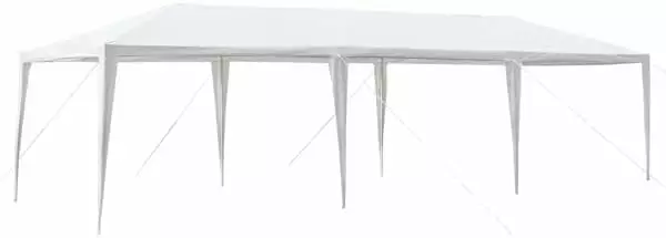 3x9m Non-Cloth PE Plastic Sprayed Iron Pipe Outdoor Party Tent White