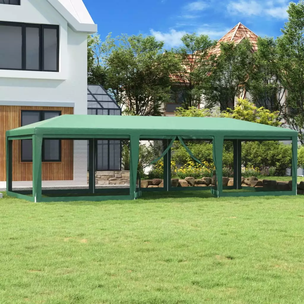 Dcenta Party Tent 8 Mesh Sidewalls - 29.5'x13.1' HDPE Green Size157