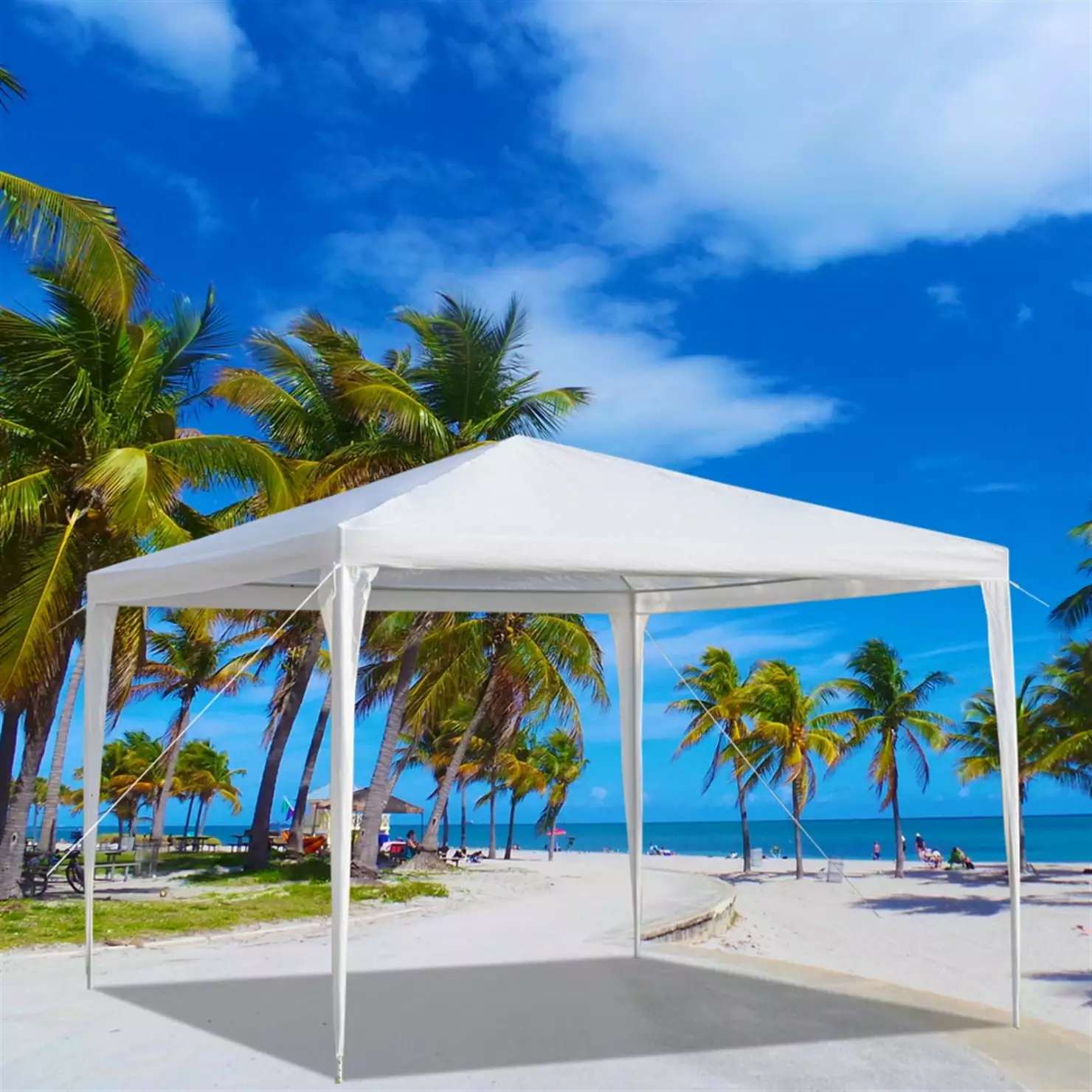 10 x 10FT Canopy Tent Gazebo Three Sides Sunproof Waterproof Outdoor Patio Party Wedding Camping Eight