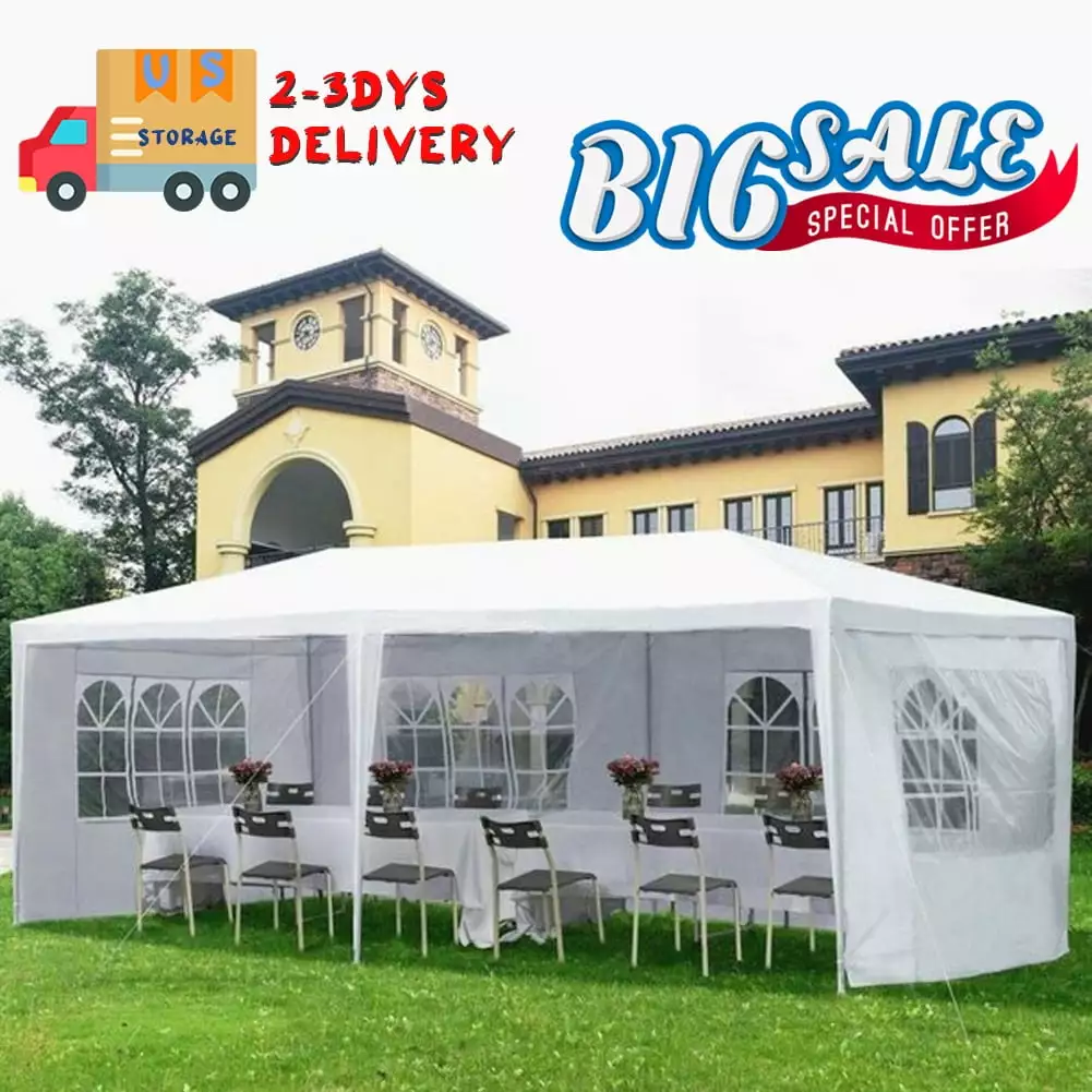 Clearance Sale 10' x 20' Waterproof Party Tent Heavy Duty Outdoor Gazebo BBQ Shelter Pavilion 4 Removable Sidewalls 4