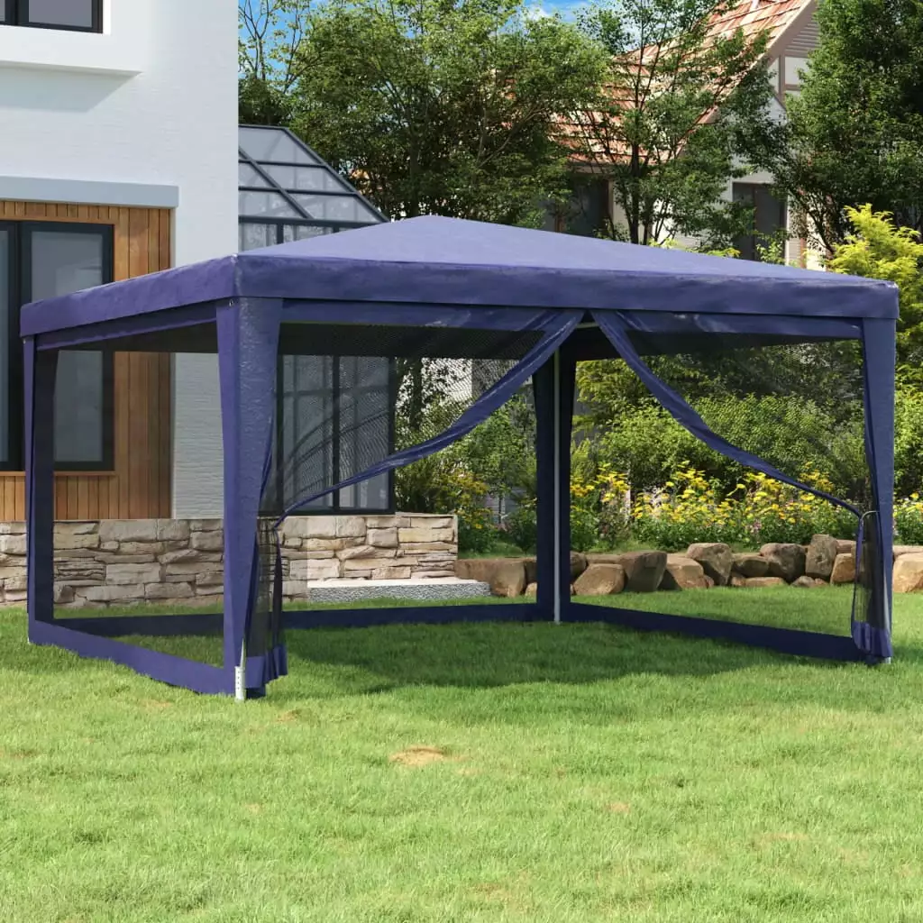 Irfora 13.1x13.1 Party Tent 4 Mesh Sidewalls - Blue HDPE Outdoor Event Shelter 118