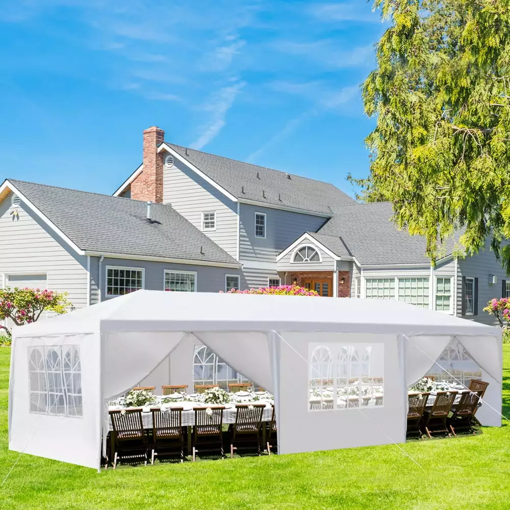 Ktaxon 10x30 Outdoor Gazebo Canopy Wedding Party Tent 8 Removable Sidewalls 10