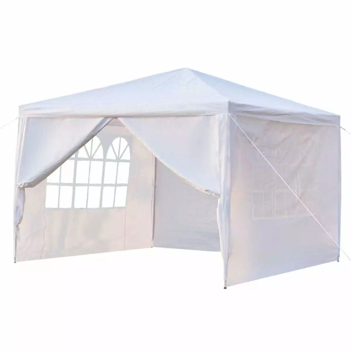 Outdoor Party Tent 3x3m Waterproof Wedding Canopy Tent Spiral Tubes Camping Home Use White 10