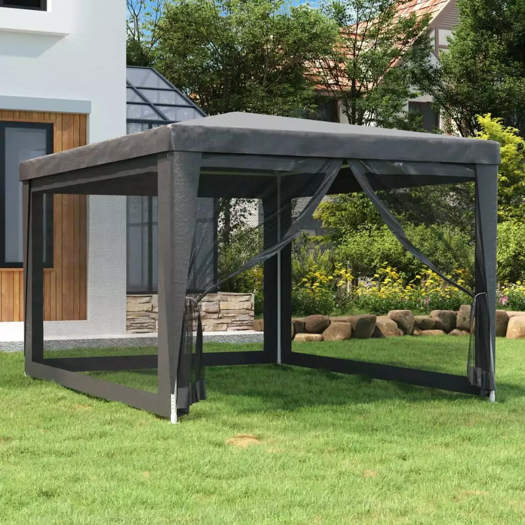 OWSOO Party Tent 4 Mesh Sidewalls Anthracite 9.8'x13.1' HDPE Outdoor Canopy Shelter 118