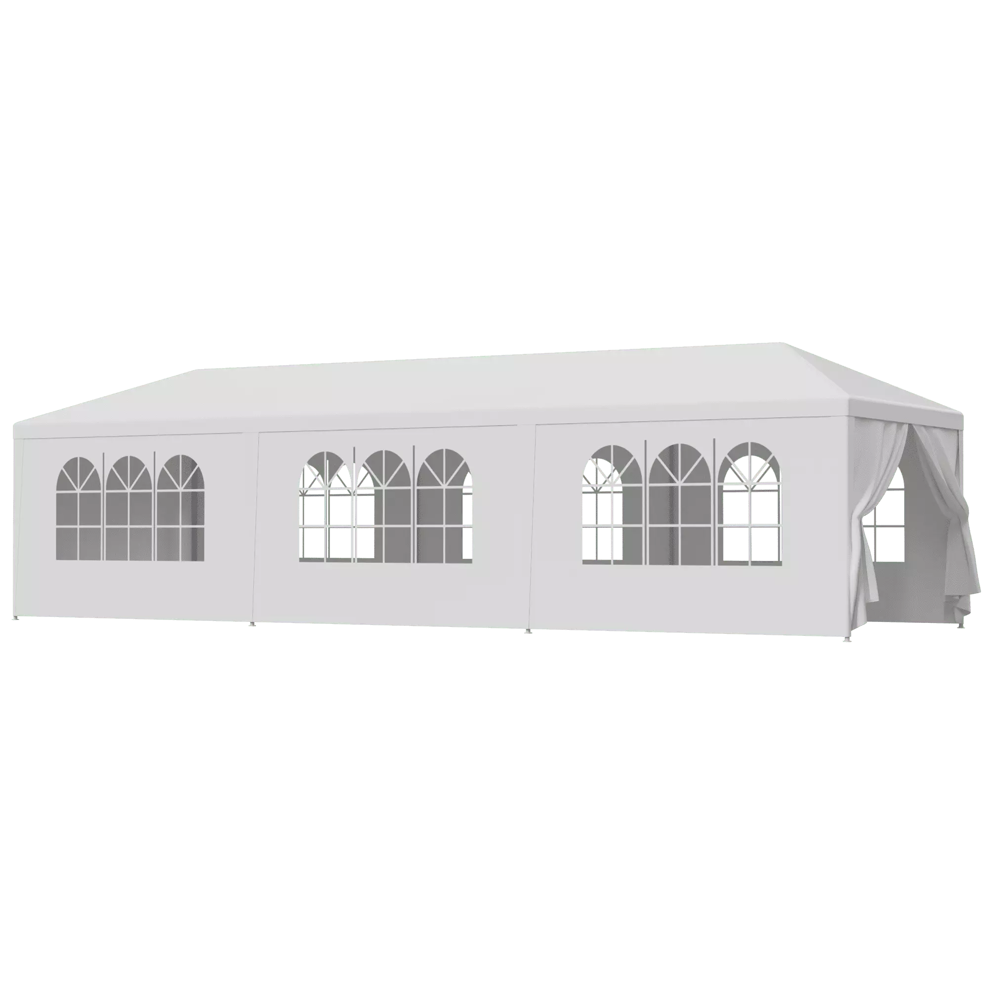 ZENSTYLE Patio Wedding Party Tent Set White Waterproof Canopy 10 x 30 Feet 10