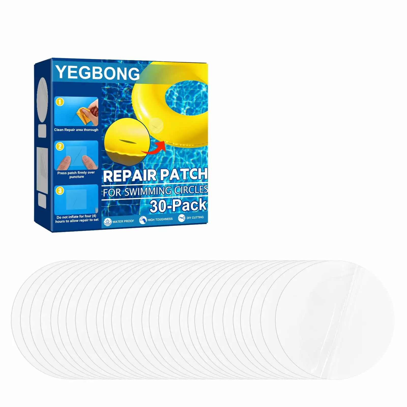 ZiSUGP Self Adhesive Repair Patch Kit Inflatable Boats Pool Rings Waterproof Seal