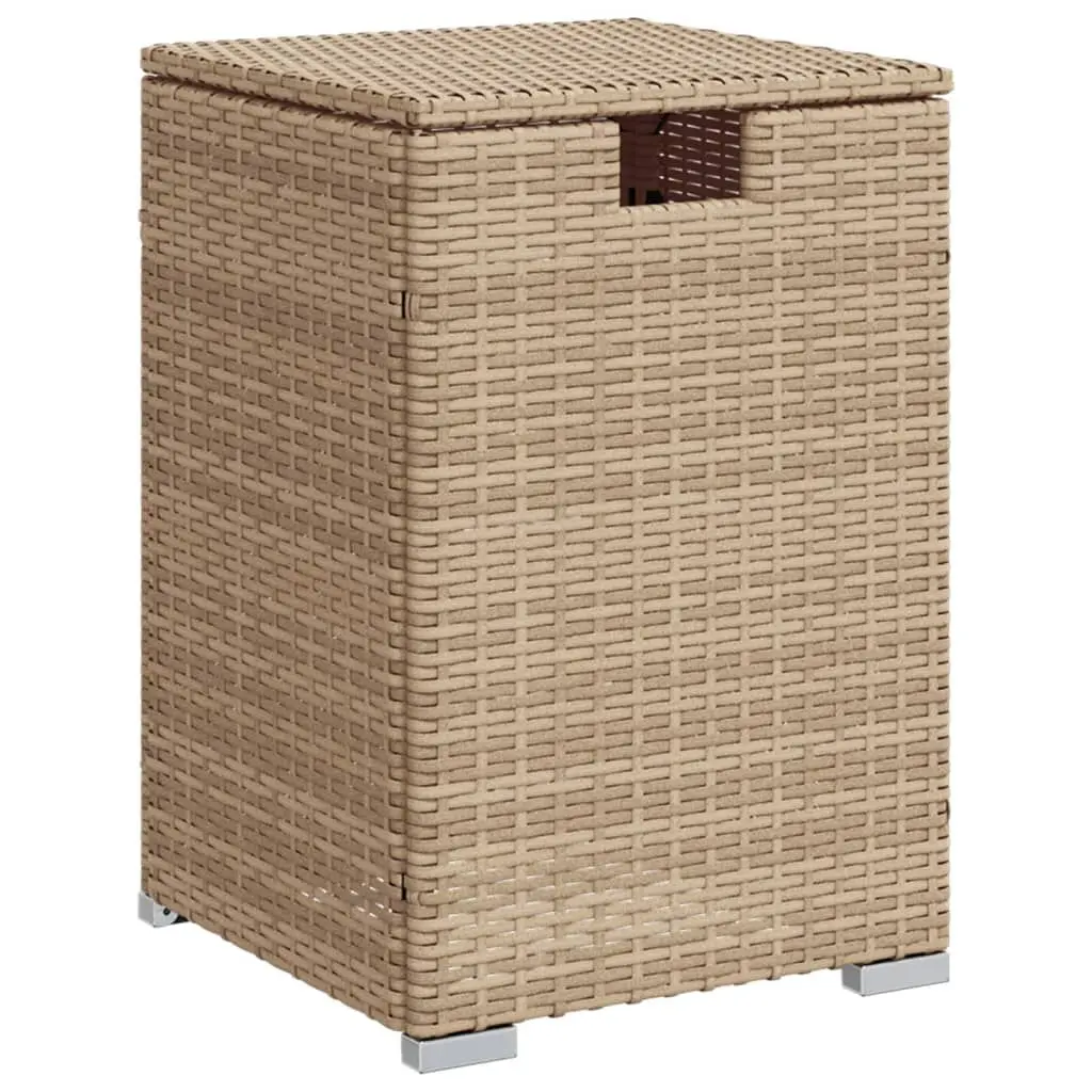 Propane Tank Cover Table Beige 15.7x15.7x23.6 Poly Rattan Outdoor Furniture