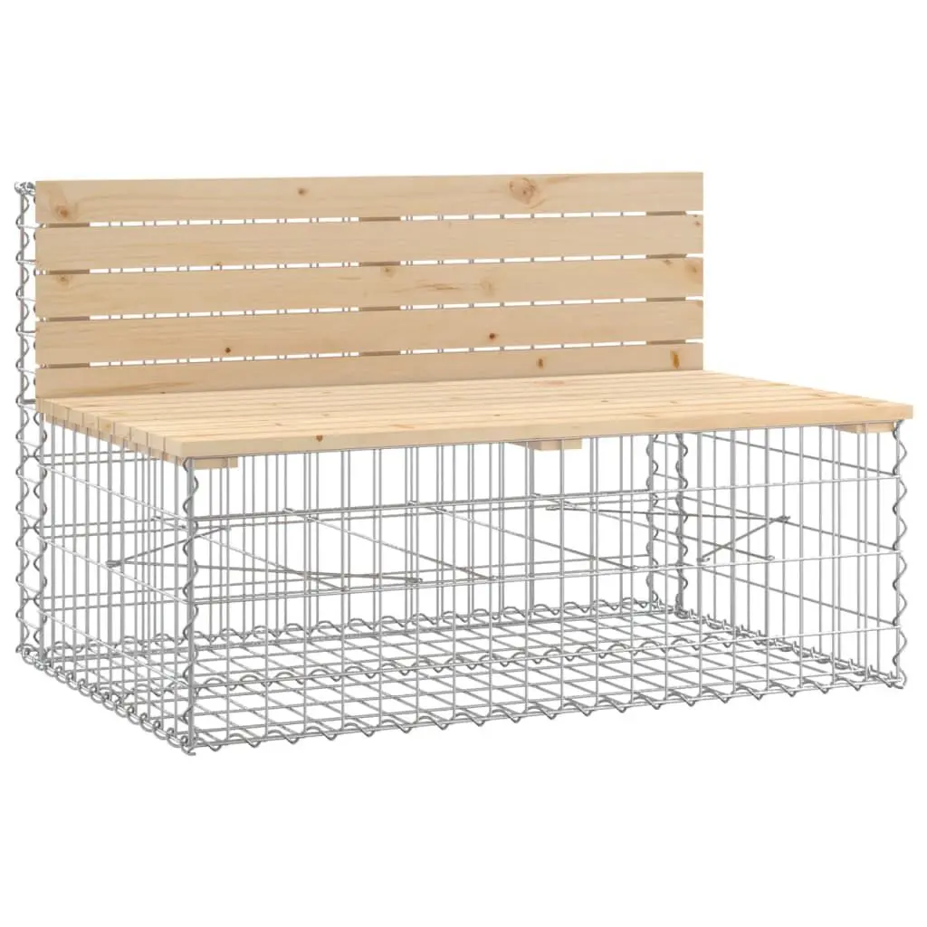 Patio Bench Gabion Design 40.6x27.6x25.6 Solid Wood Pine Outdoor Furniture