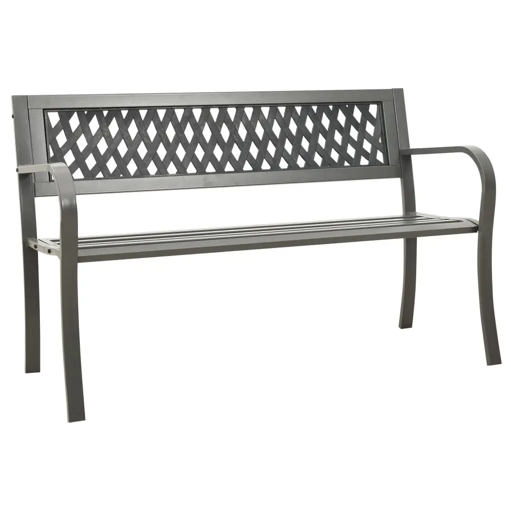 Steel Gray Patio Bench 49.2 Inches