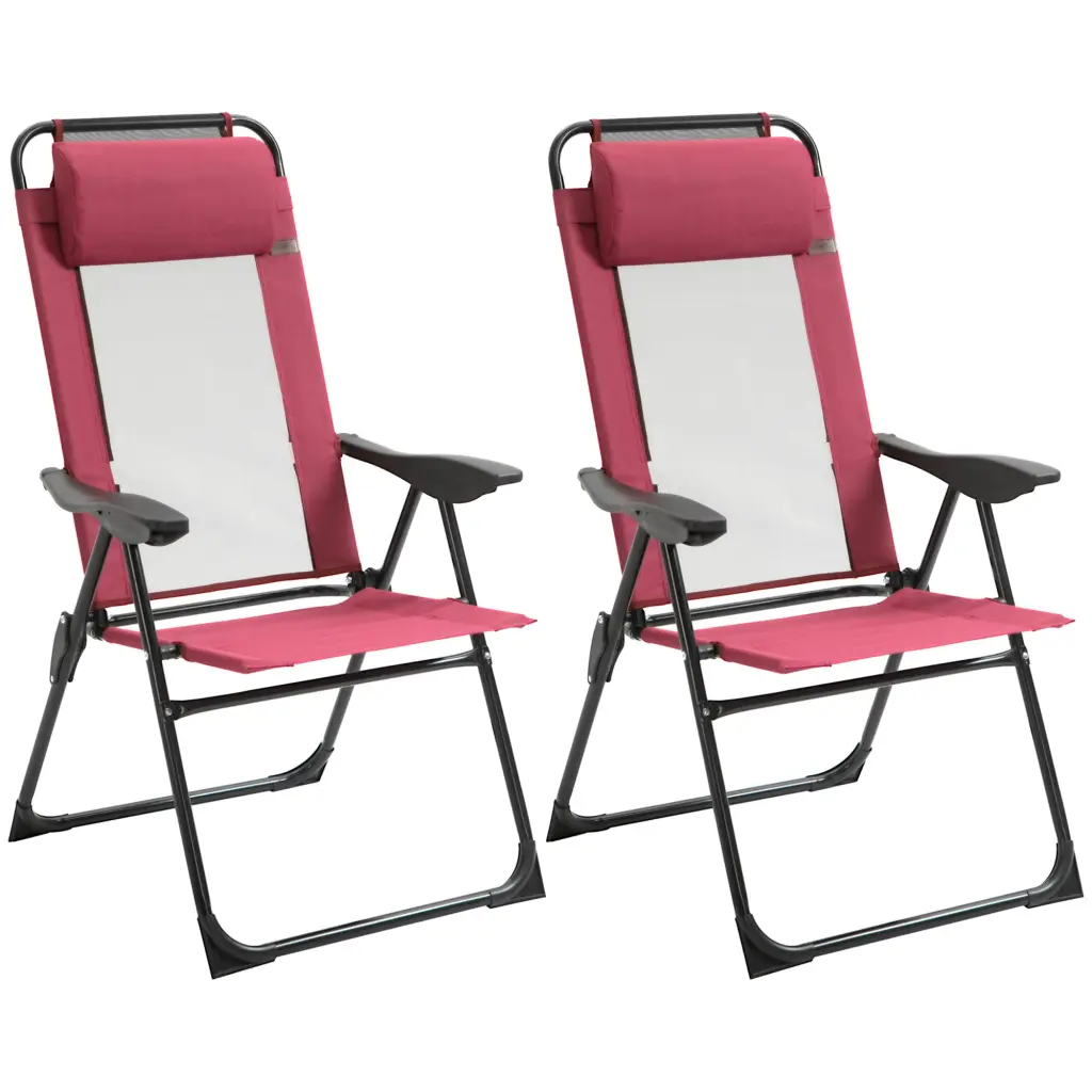 Outsunny Folding Patio Chairs Set 2 Adjustable Deck Chairs aosom business