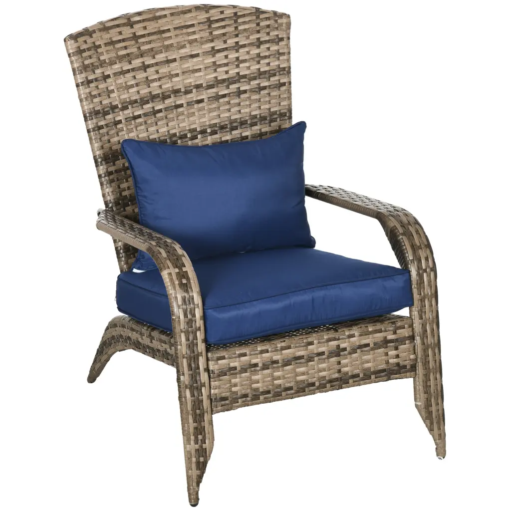 Outsunny Patio Wicker Adirondack Chair Outdoor All Weather Rattan Furniture aosom business