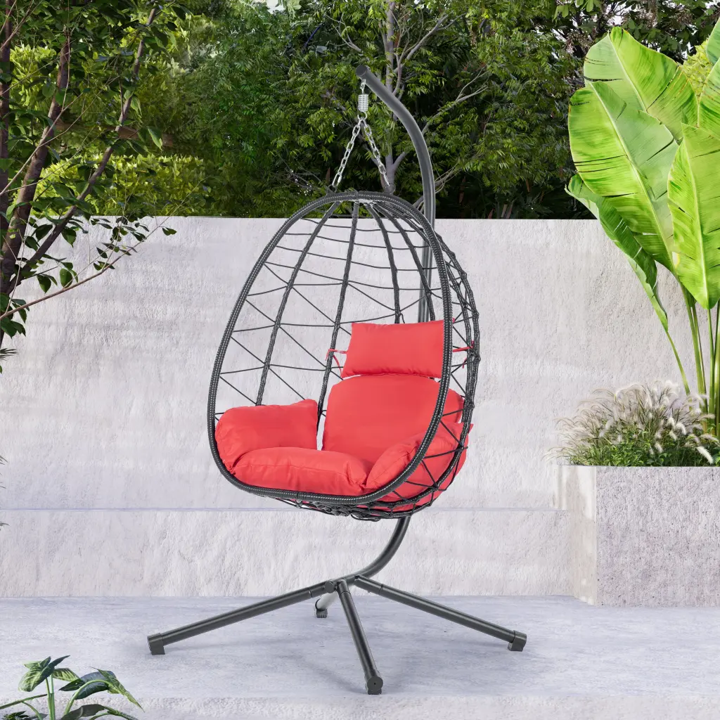Egg Chair Stand Indoor Outdoor Swing Chair Patio Wicker Hanging deeray store
