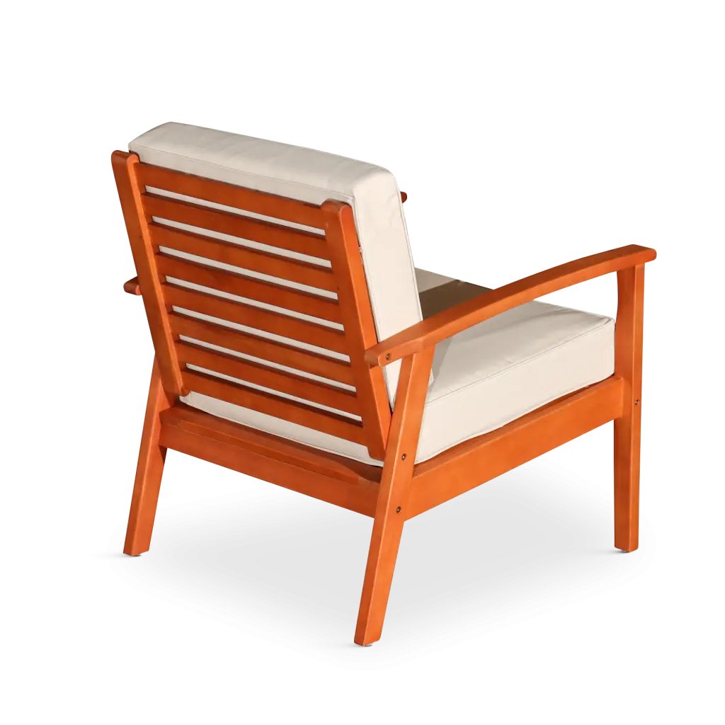 Deep Seat Eucalyptus Chair Natural Oil Finish Dark Green Cushions Outdoor Furniture dty home