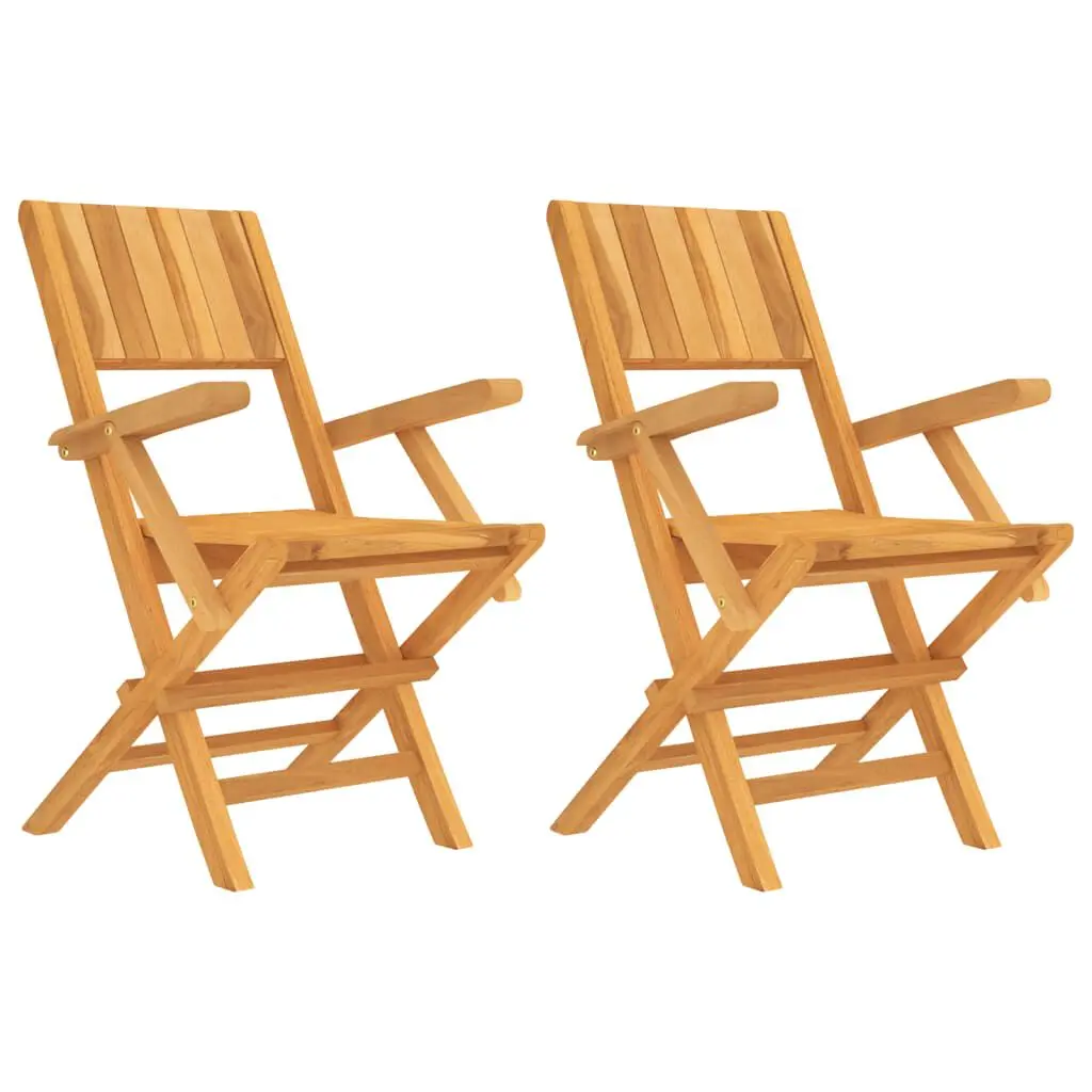 Folding Patio Chairs 2 Pack 21.7x24x35.4 Inch Solid Wood Teak Outdoor Chairs