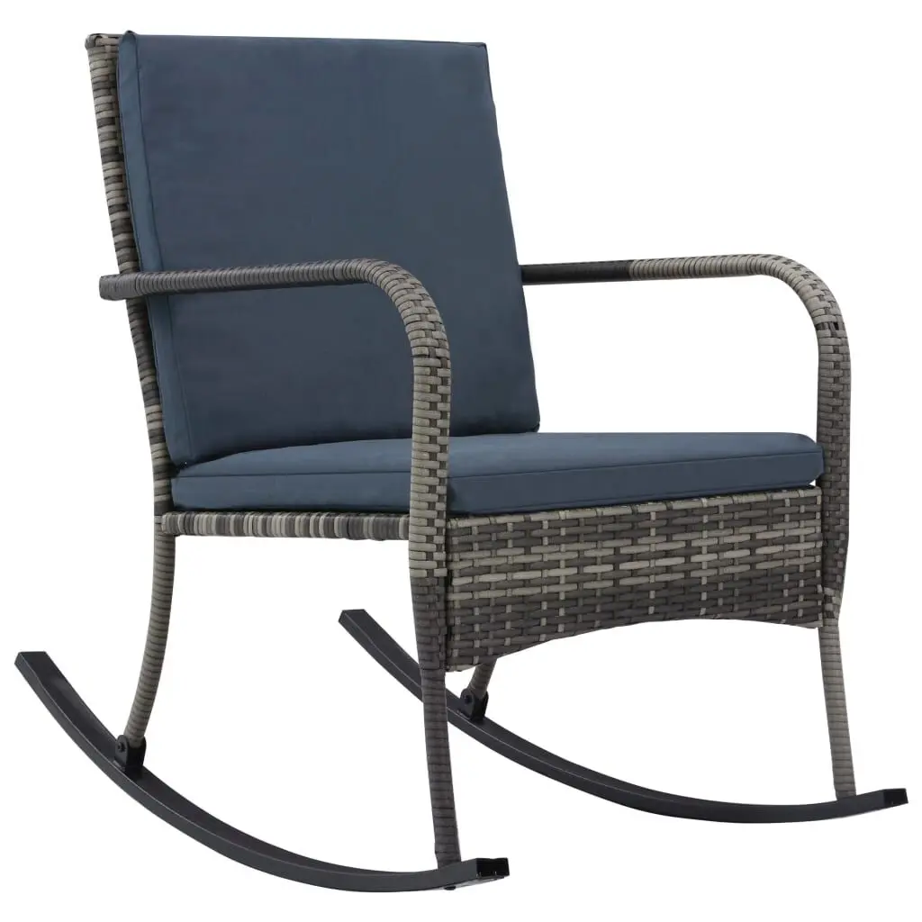 Garden Rocking Chair Poly Rattan Anthracite Outdoor Patio Chair