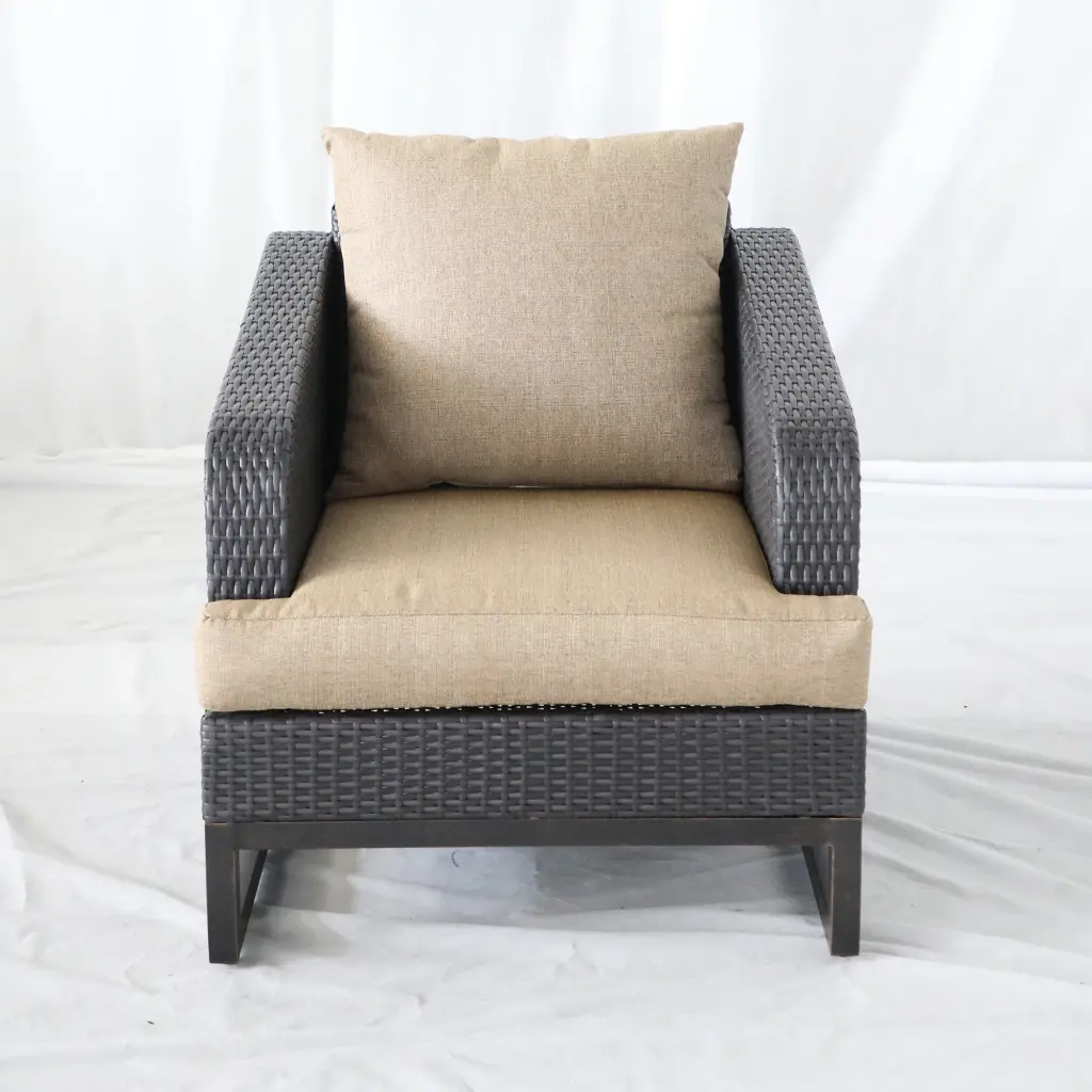 Comal Outdoor Home Decor Wicker Chairs Cushions Set 2 Brown gathercraft