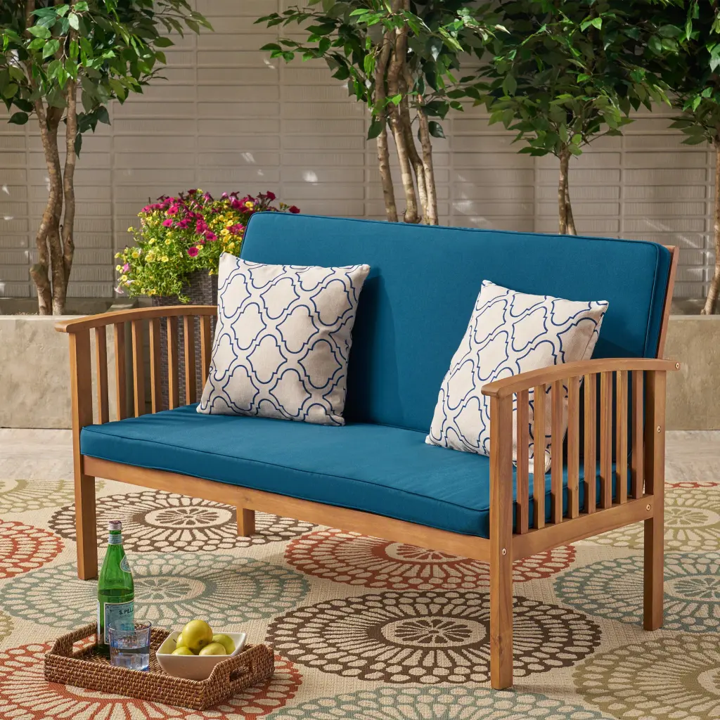 Casa Acacia Seat Brown Teal Wood Water-resistant Material nh-purenest