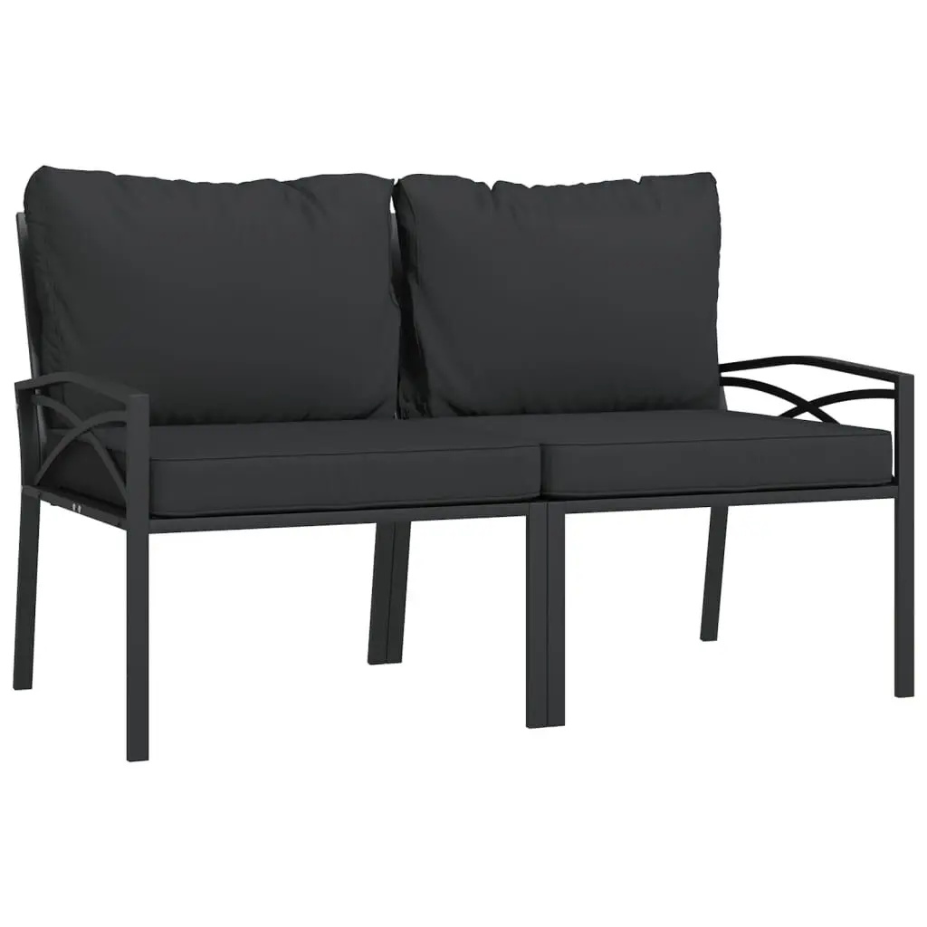 Patio Chairs Gray Cushions 2 pcs 24.4x29.5x31.1 Inches Steel Outdoor Chairs