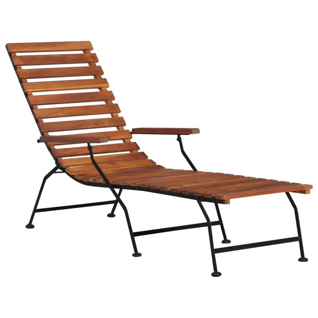 Patio Deck Chair Solid Wood Acacia Outdoor Lounge Chair