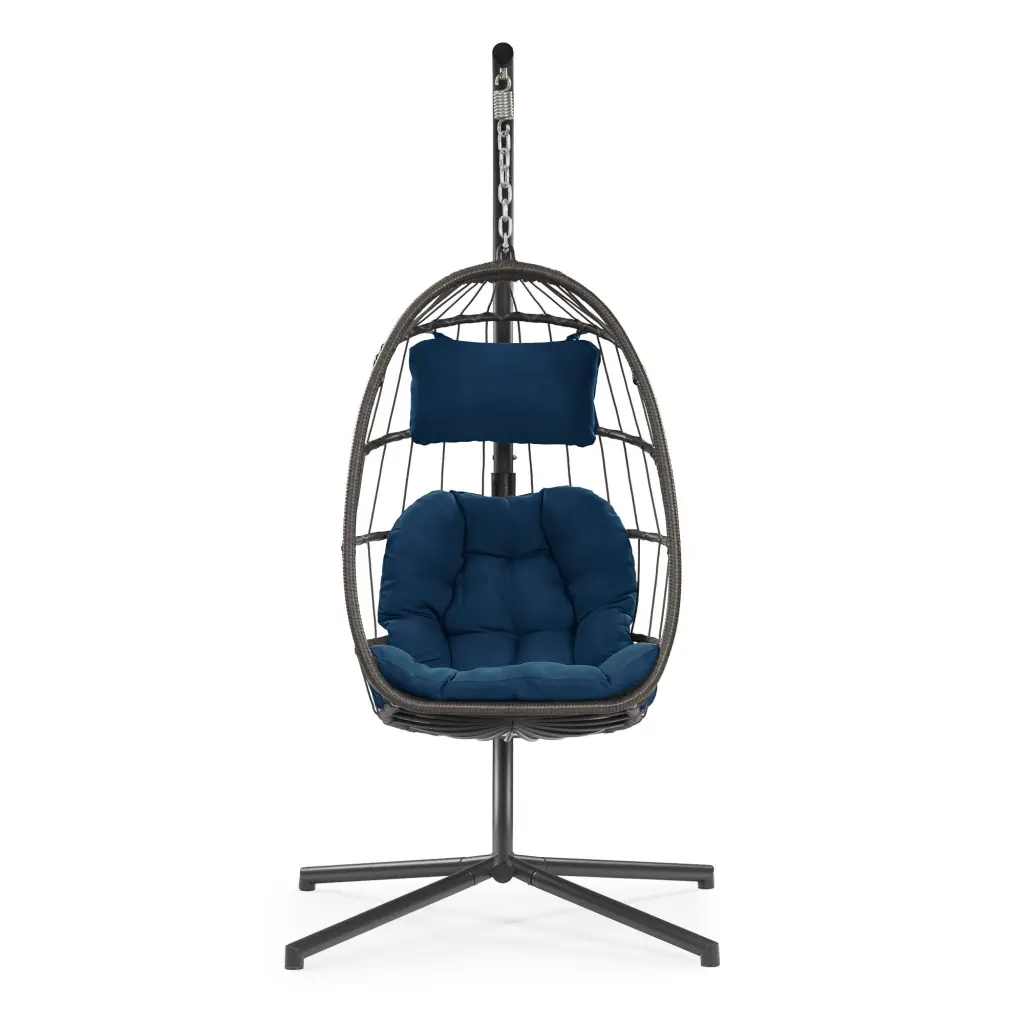 Outdoor Patio Wicker Hanging Egg Chair Swing UV Resistant Cushion sfl store-w349