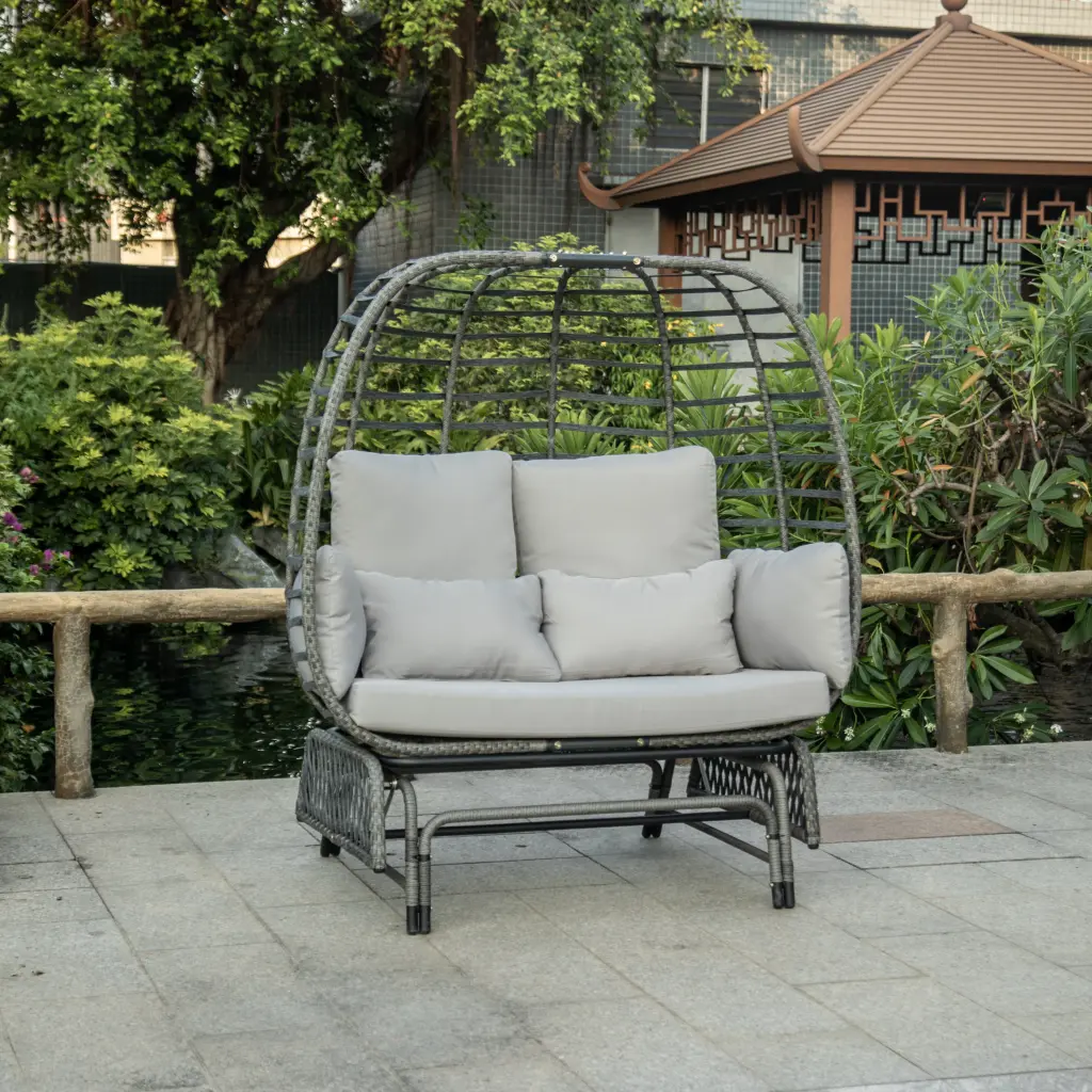 2 Person Swing Egg Chair Rocking Glide Frame and Cushion sfl store-w349