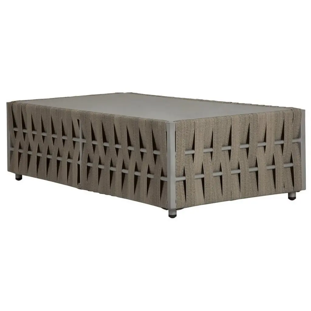 Source Furniture Scorpio Aluminum Frame Rectangular Patio Coffee Table Gray